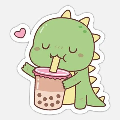 Gambar 12. PP (Foto Profil) Dino Lucu & Imut minum boba drink