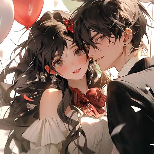 Gambar 13. PP Couple Anime Aesthetic menatap kamera