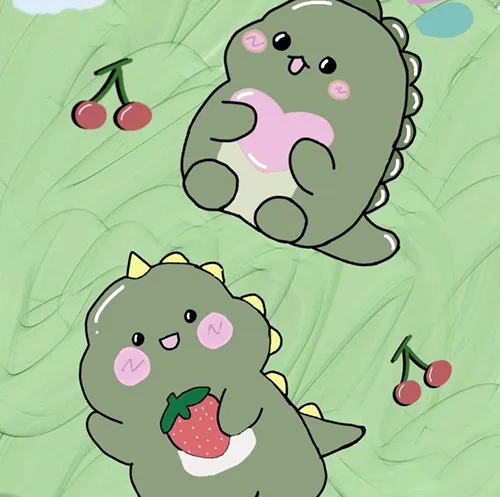 Gambar 13. PP (Foto Profil) Dino Aesthetic rainbow