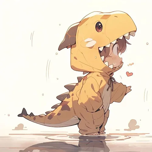 Gambar 13. PP (Foto Profil) Dino Couple anime chibi (1)