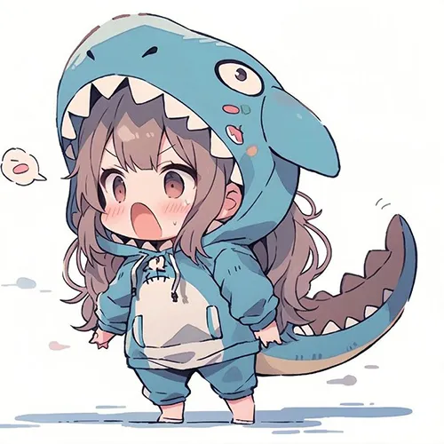 Gambar 14. PP (Foto Profil) Dino Couple anime chibi biru (2)