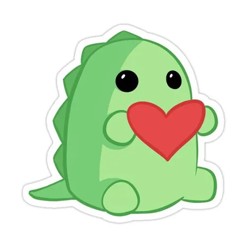 Gambar 14. PP (Foto Profil) Dino Lucu & Imut memegang love