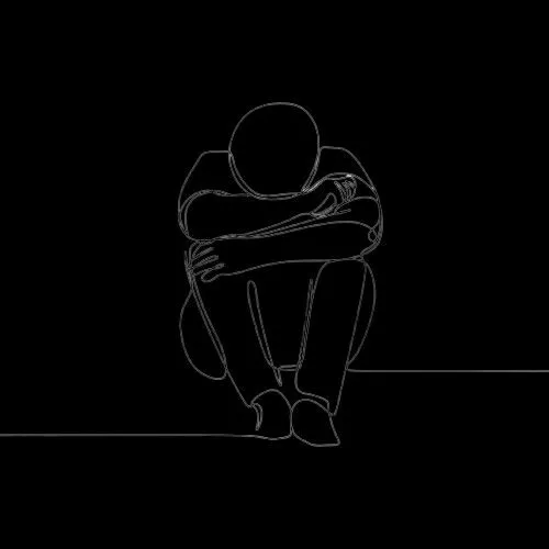 Gambar 15. PP Hitam Polos Sad pria menangis