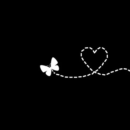 Gambar 18. PP Hitam Polos Aesthetic kupu-kupu terbang membentuk love