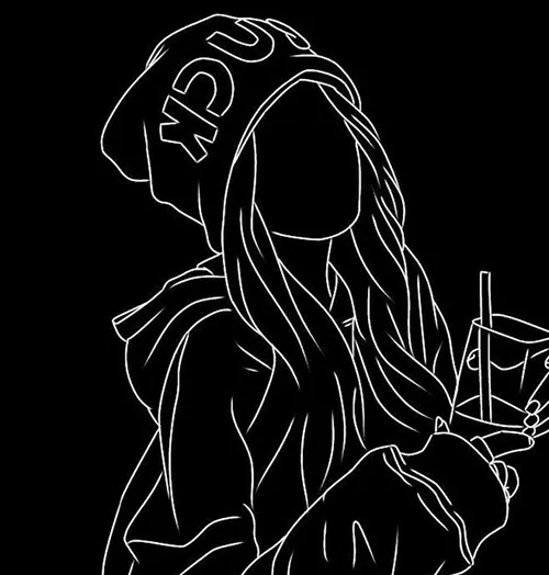 Gambar 18. PP Hitam Polos Keren cewek dengan topi beanie dan hoodie