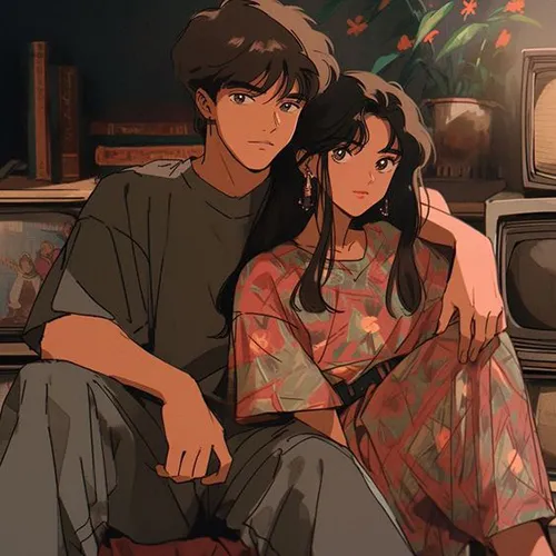 Gambar 19. PP Couple Anime Aesthetic rangkulan