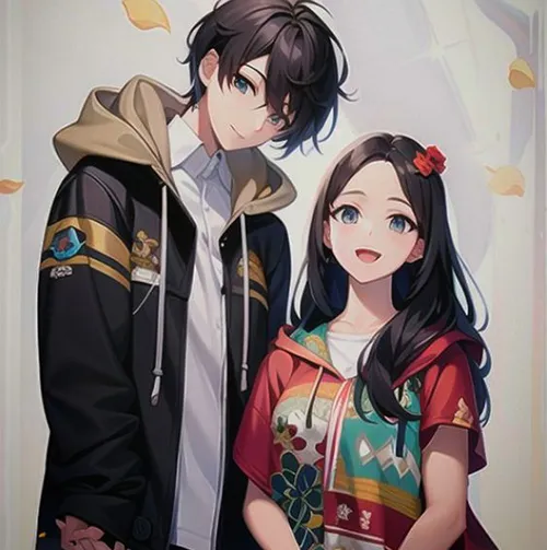 Gambar 21. PP Couple Anime Aesthetic pakai jaket