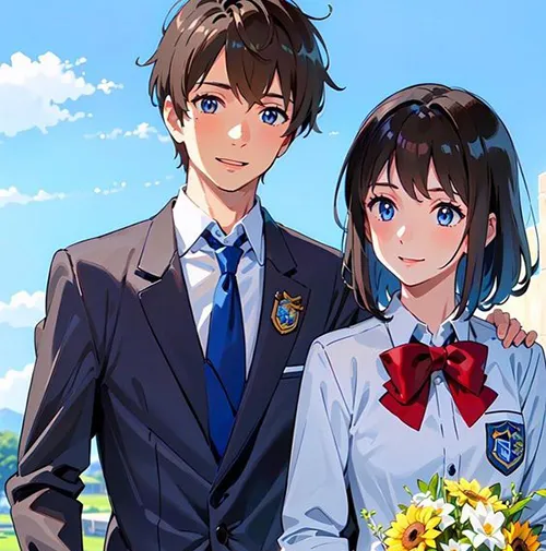 Gambar 22. PP Couple Anime Aesthetic seragam sekolah