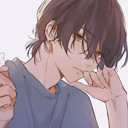 Gambar 22. PP WA Sendiri Anime cowok sanggah dagu