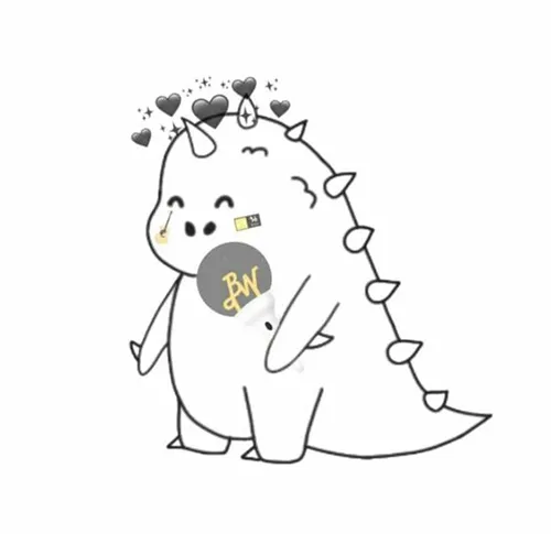 Gambar 25. PP (Foto Profil) Dino Aesthetic dengan love-love hitam