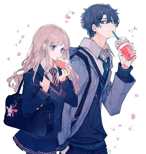 Gambar 26. PP Couple Anime Aesthetic ngemil pulang sekolah