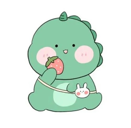 Gambar 28. PP (Foto Profil) Dino Lucu & Imut memakan strawberry