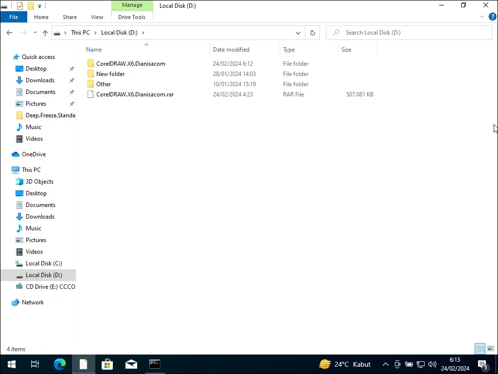 01 Hasil unduhan installer CorelDraw X6