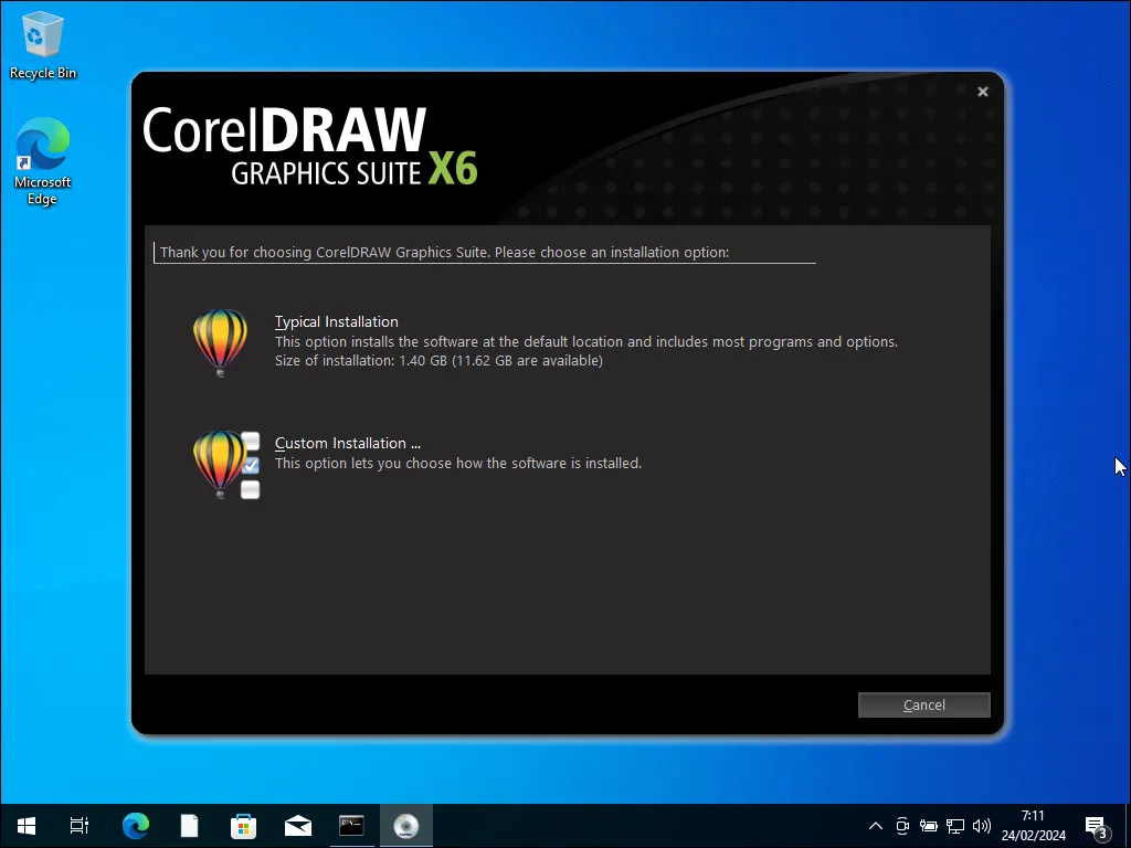 08 - Memilih jenis instalasi CorelDraw X6
