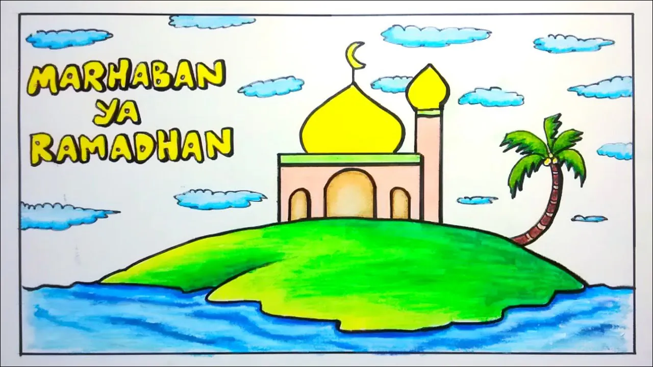 Gambar 02 Poster Marhaban Ya Ramadhan tema Pantai