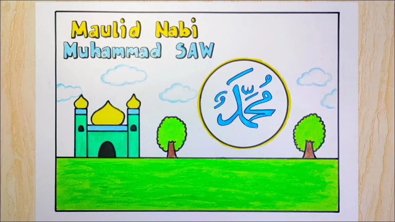 Gambar 02. Poster Maulid Nabi dan Kaligrafi