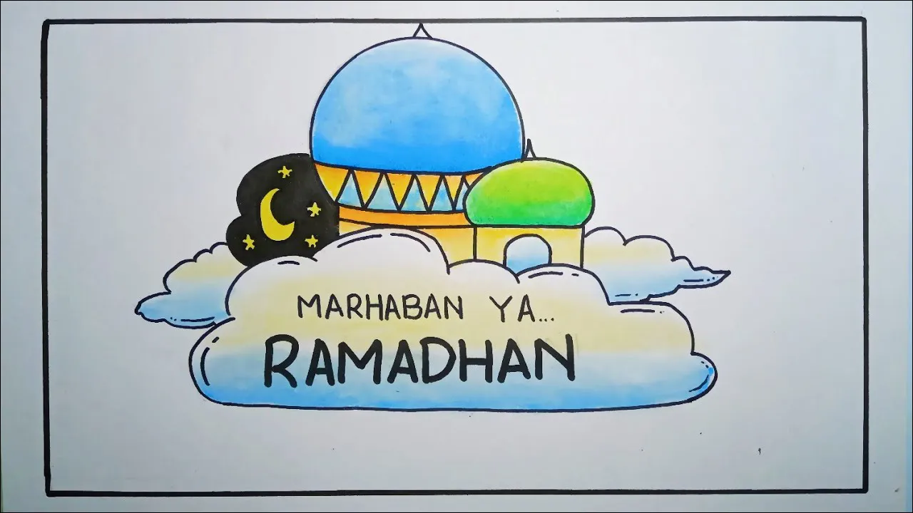 Gambar 03 Poster Marhaban Ya Ramadhan tema Awan
