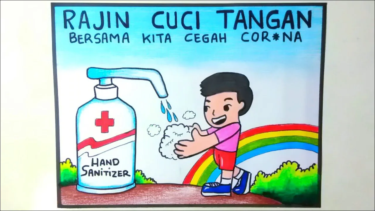 Gambar 04. Poster Rajin Cuci Tangan, Cegah Virus Corona