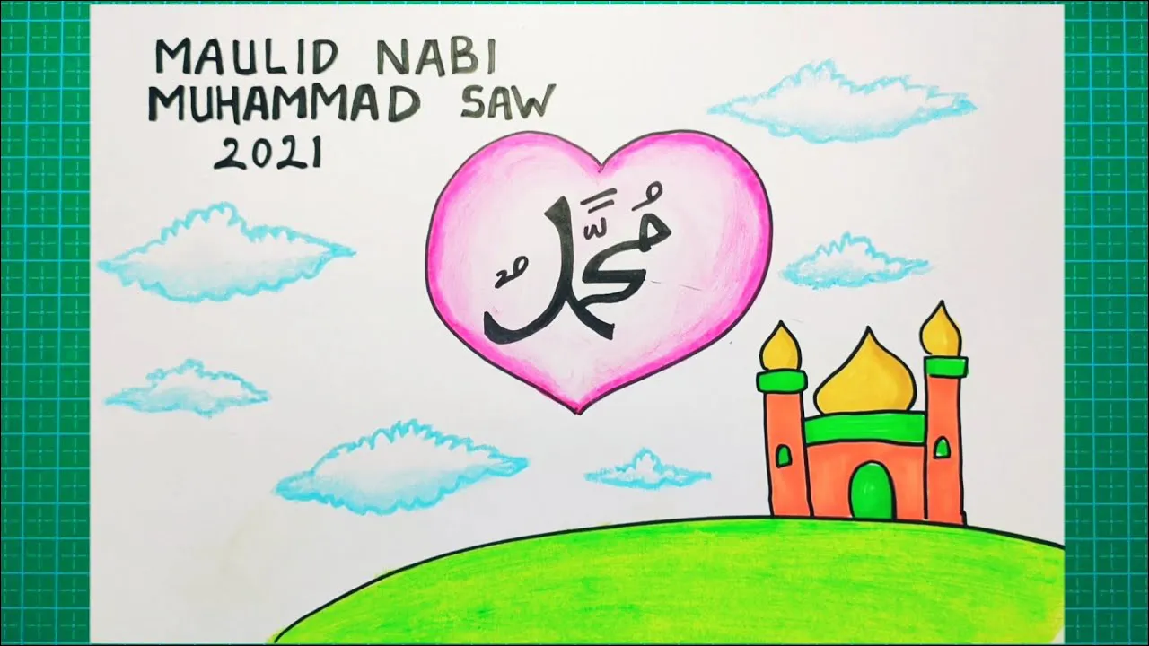 Gambar 08. Poster Maulid Nabi dengan Kaligrafi Love Muhammad