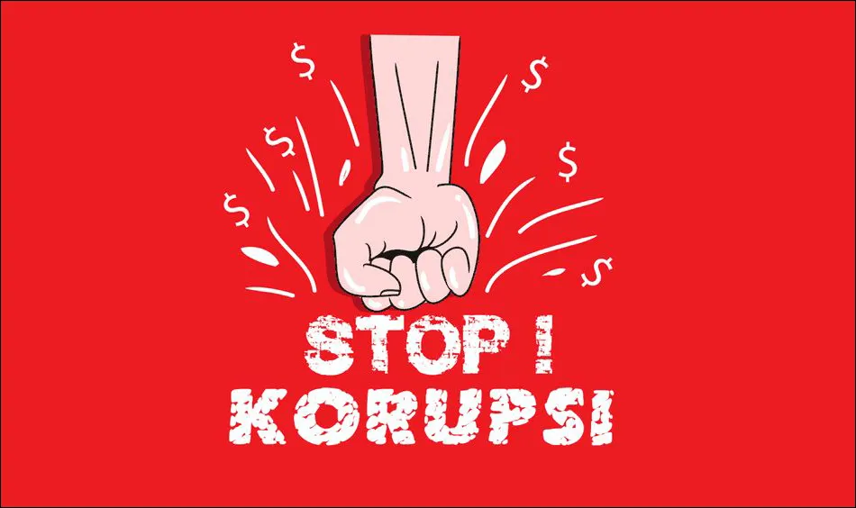 Gambar 12. Poster Stop Korupsi Simple Background Merah