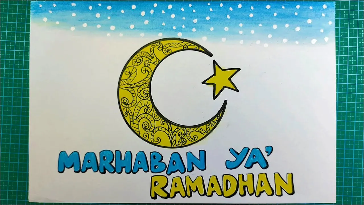 Gambar 13 Poster Marhaban Ya' Ramadhan tema Bulan Sabit & Bintang