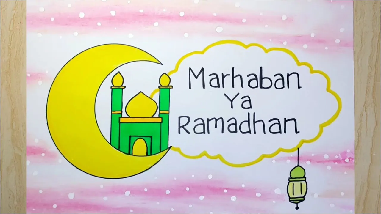 Gambar 14 Poster Marhaban Ya Ramadhan tema Pink