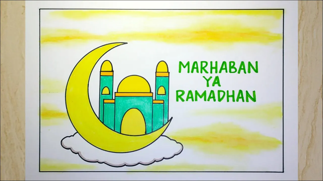 Gambar 16 Poster Marhaban Ya Ramadhan Background Kuning