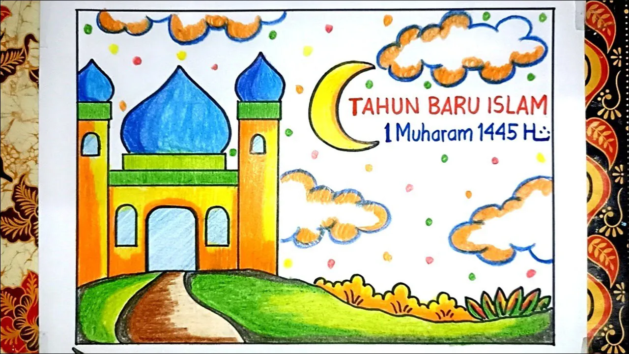 Gambar 20. Poster Tahun Baru Islam Tema Awan dan Masjid