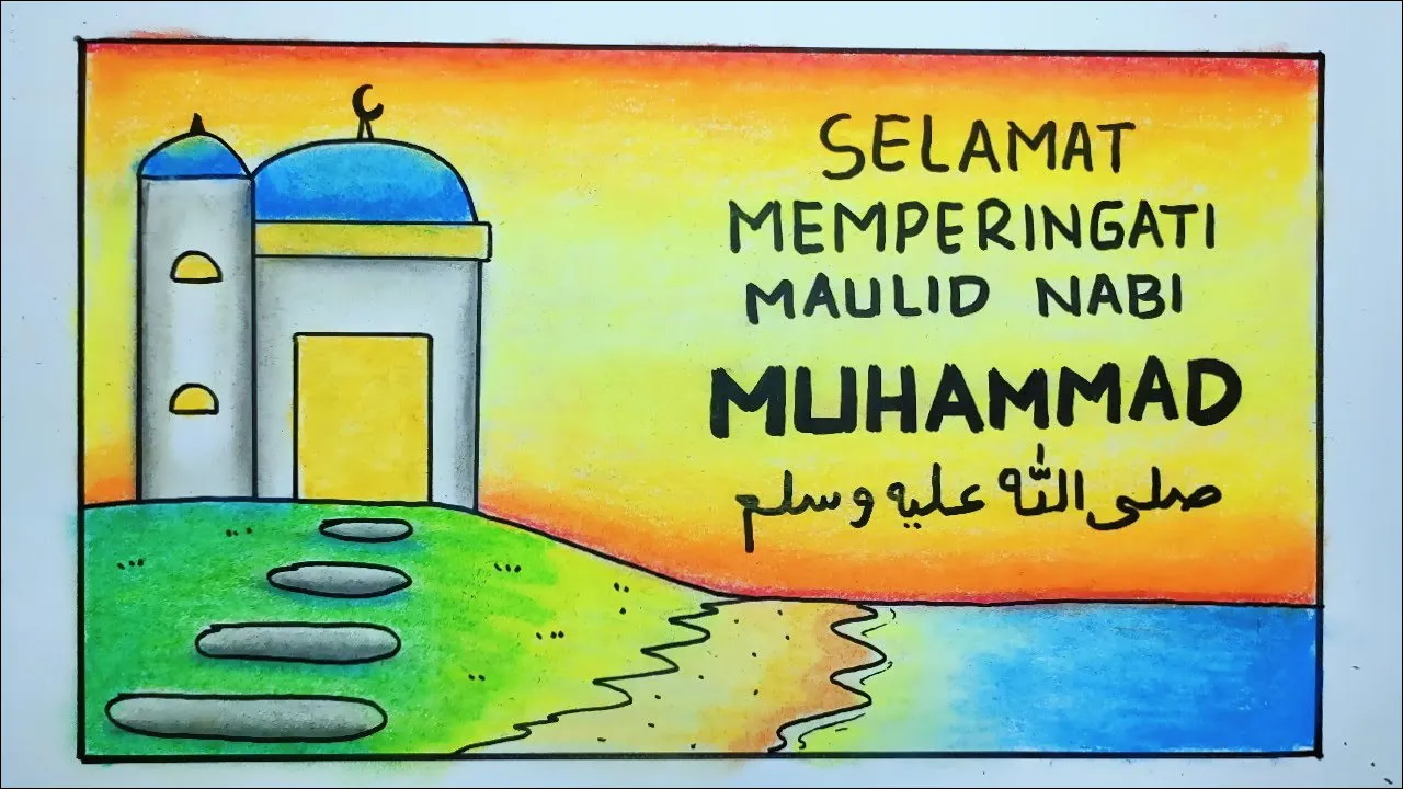 Gambar 22. Poster Memperingati Maulid Nabi tema Senja Pantai