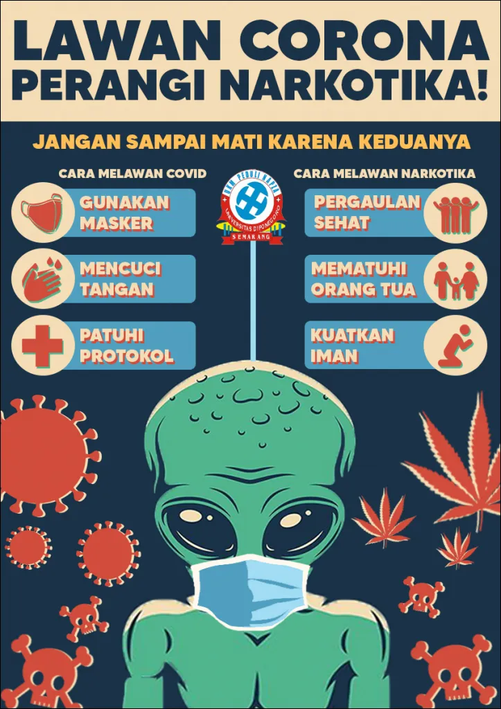 Gambar 22. Poster Pendidikan Kesehatan, Lawan Corona dan Narkotika