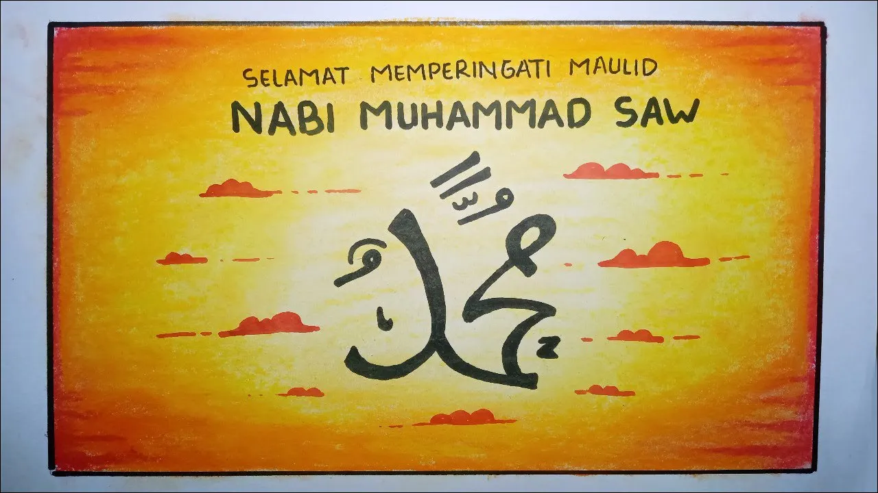 Gambar 24. Poster Selamat Memperingati Maulid Nabi tema Mega Merah