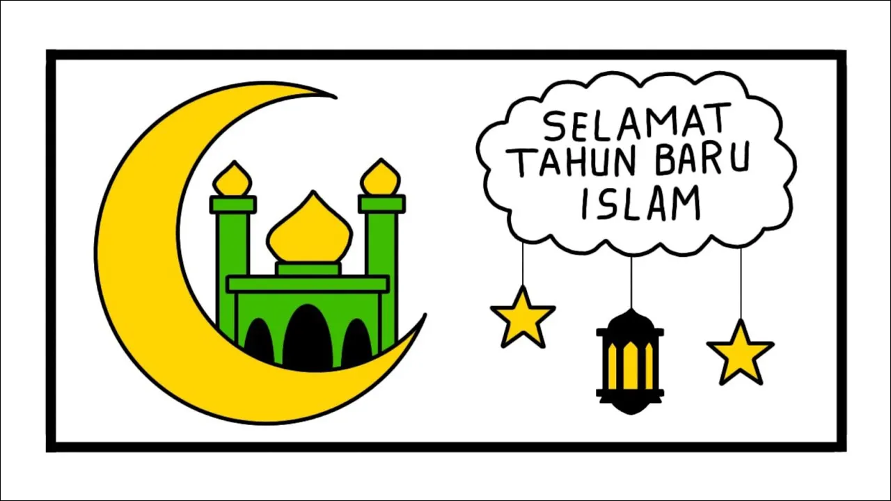 Gambar 25. Poster Selamat Tahun Baru Islam tema Masjid dan Bulan Sabit