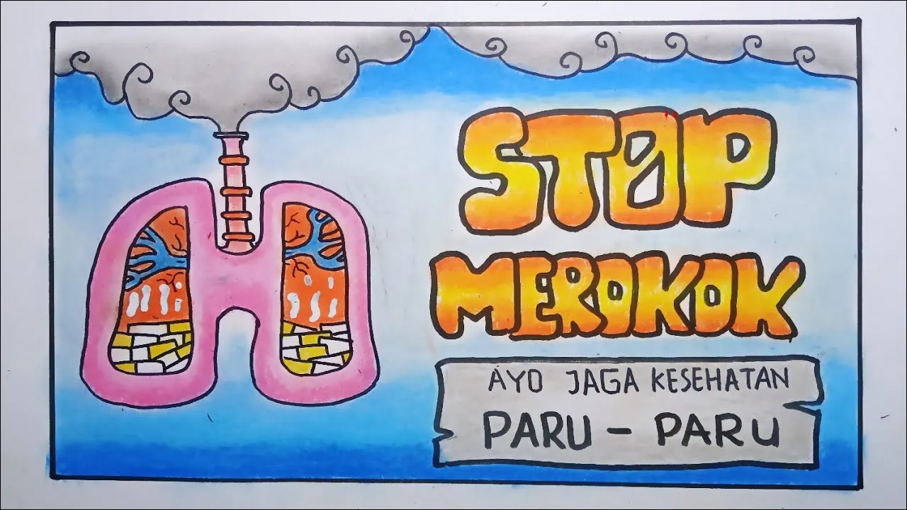 Gambar 28. Poster Ilustrasi Paru-paru Bocor, Ayo Jaga Kesehatan Paru-paru