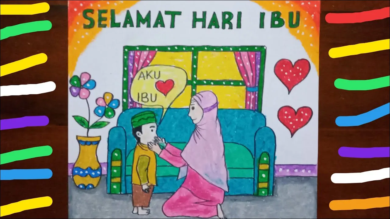 Gambar 30 Poster Selamat Hari Ibu tema Warna-warni