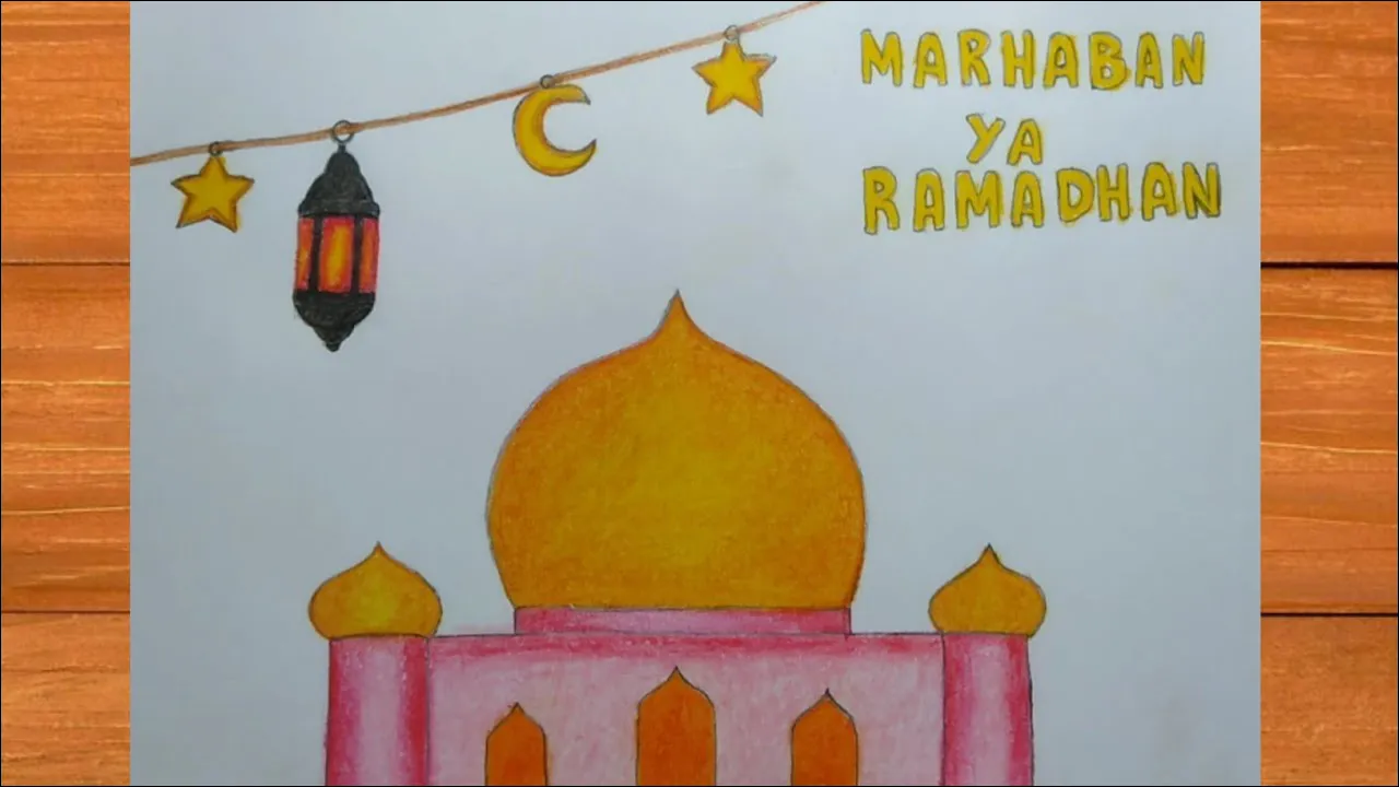 Gambar 32 Poster Marhaban Ya Ramadhan Desain Masjid