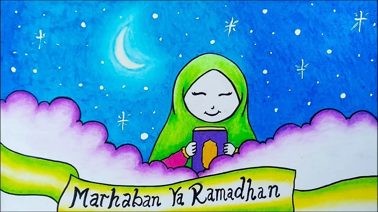 Gambar 39 Poster Marhaban Ya Ramadhan tema Anan-anak
