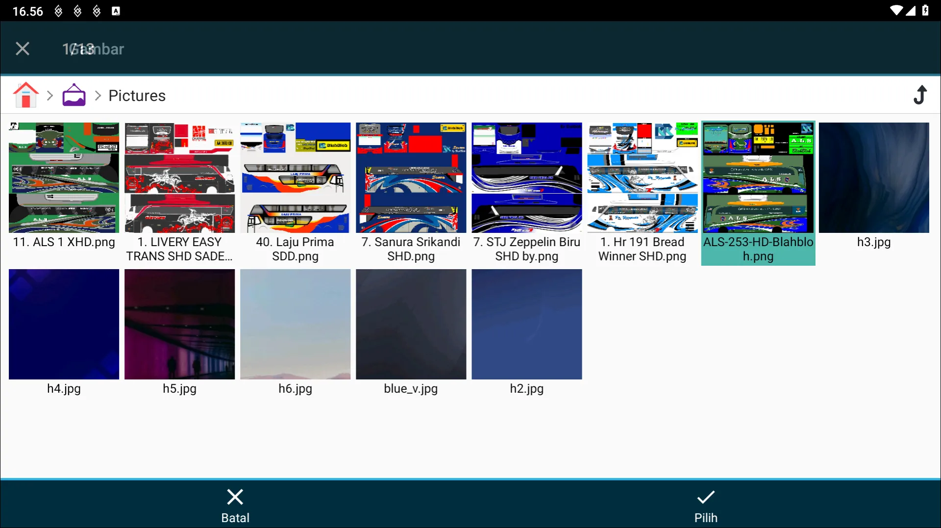 Langkah 5 Memilih Livery yang digunakan - Livery Bussid ALS
