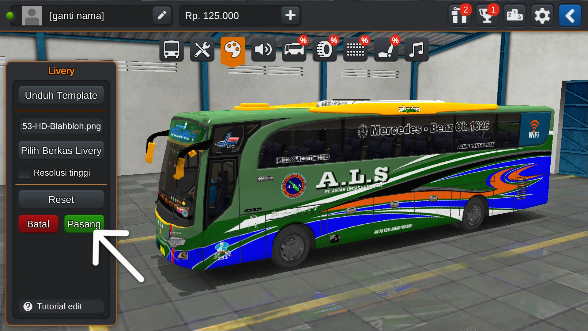 Langkah 6 Memasang Livery Bussid ALS