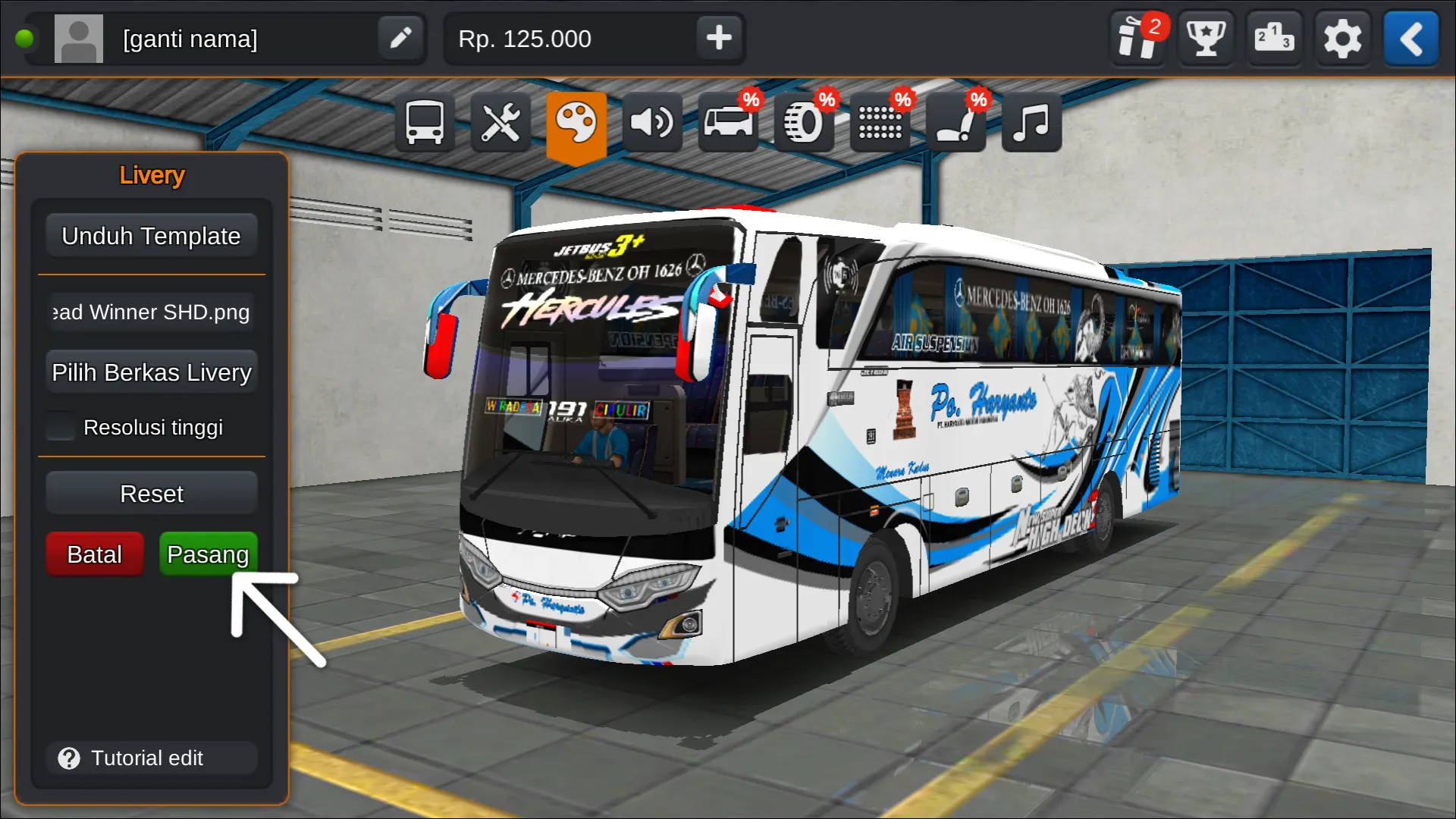 Langkah 6. Memasang Livery Bussid PO Haryanto