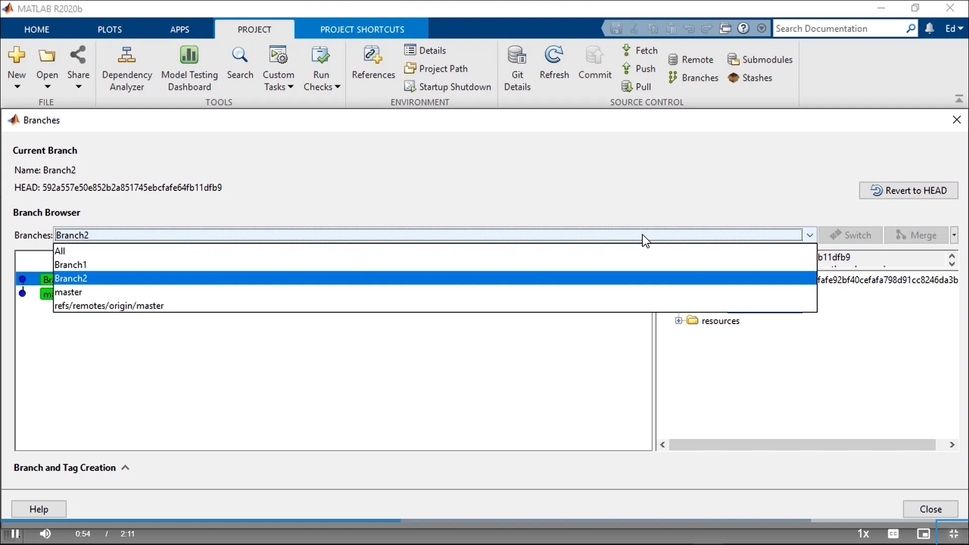 Save Branches MATLAB R2020b