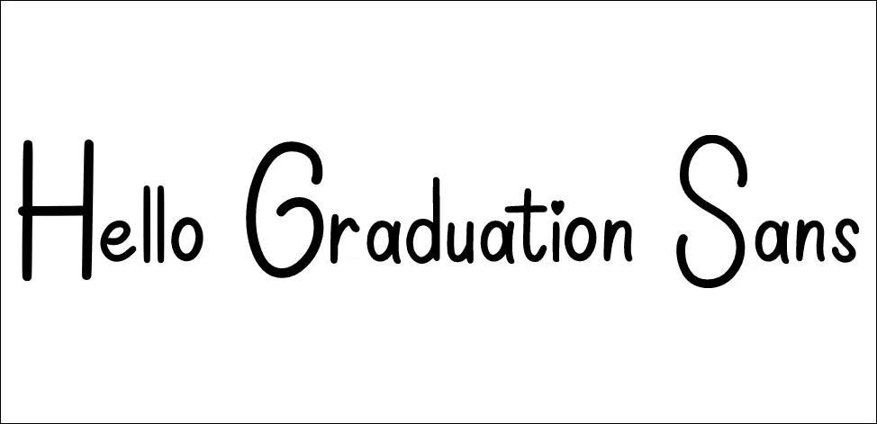 Font 14. Hello Graduation Sans