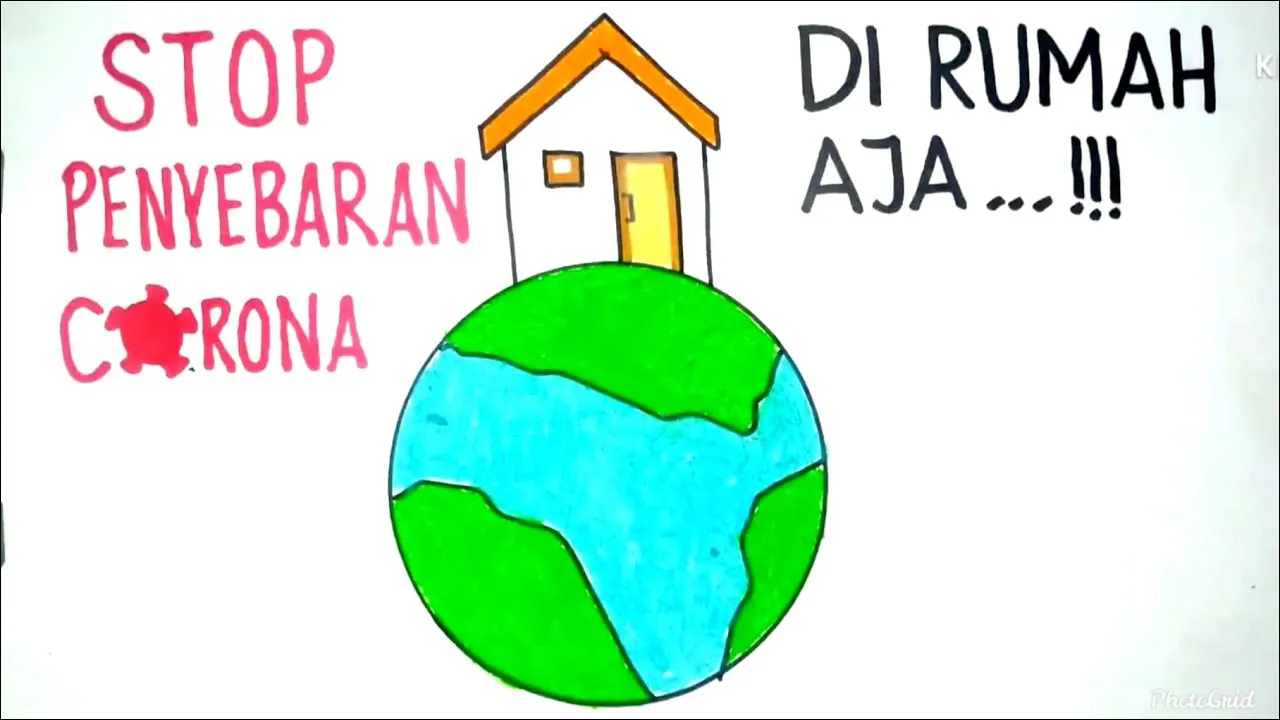 Gambar 13. Poster Stop Penyebaran Corona, Di Rumah Aja