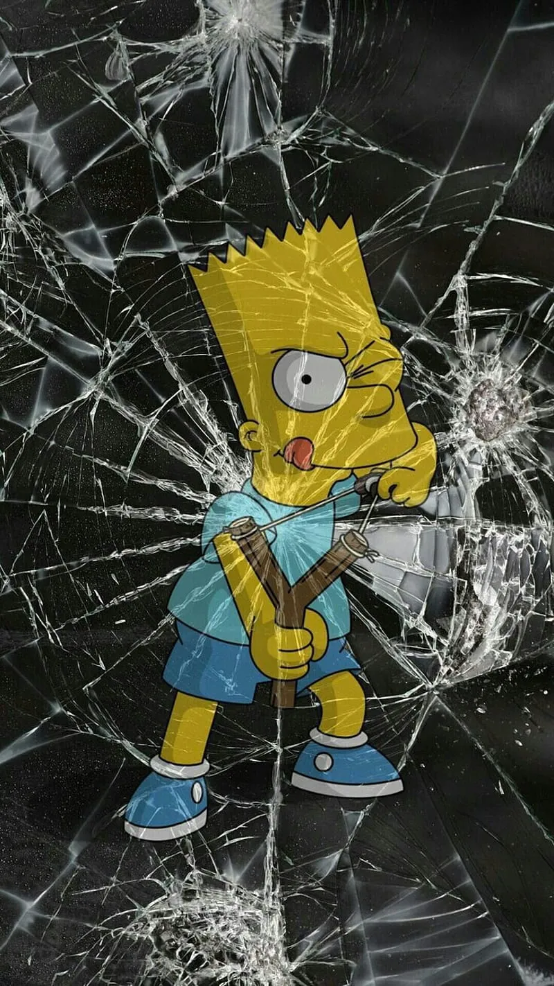 Gambar 02. bart broken screen simpsons