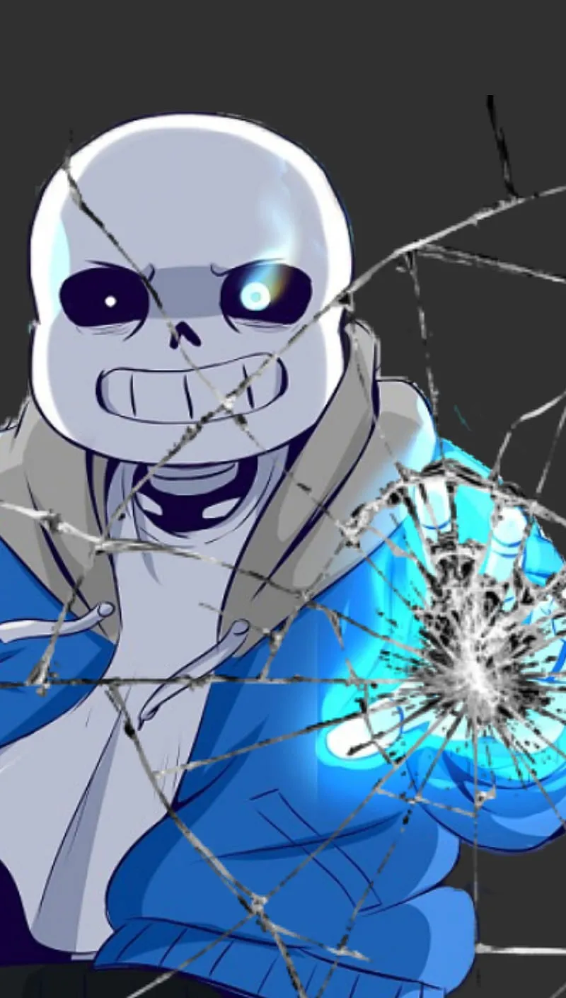 Gambar 06. cracked screen sans undertale