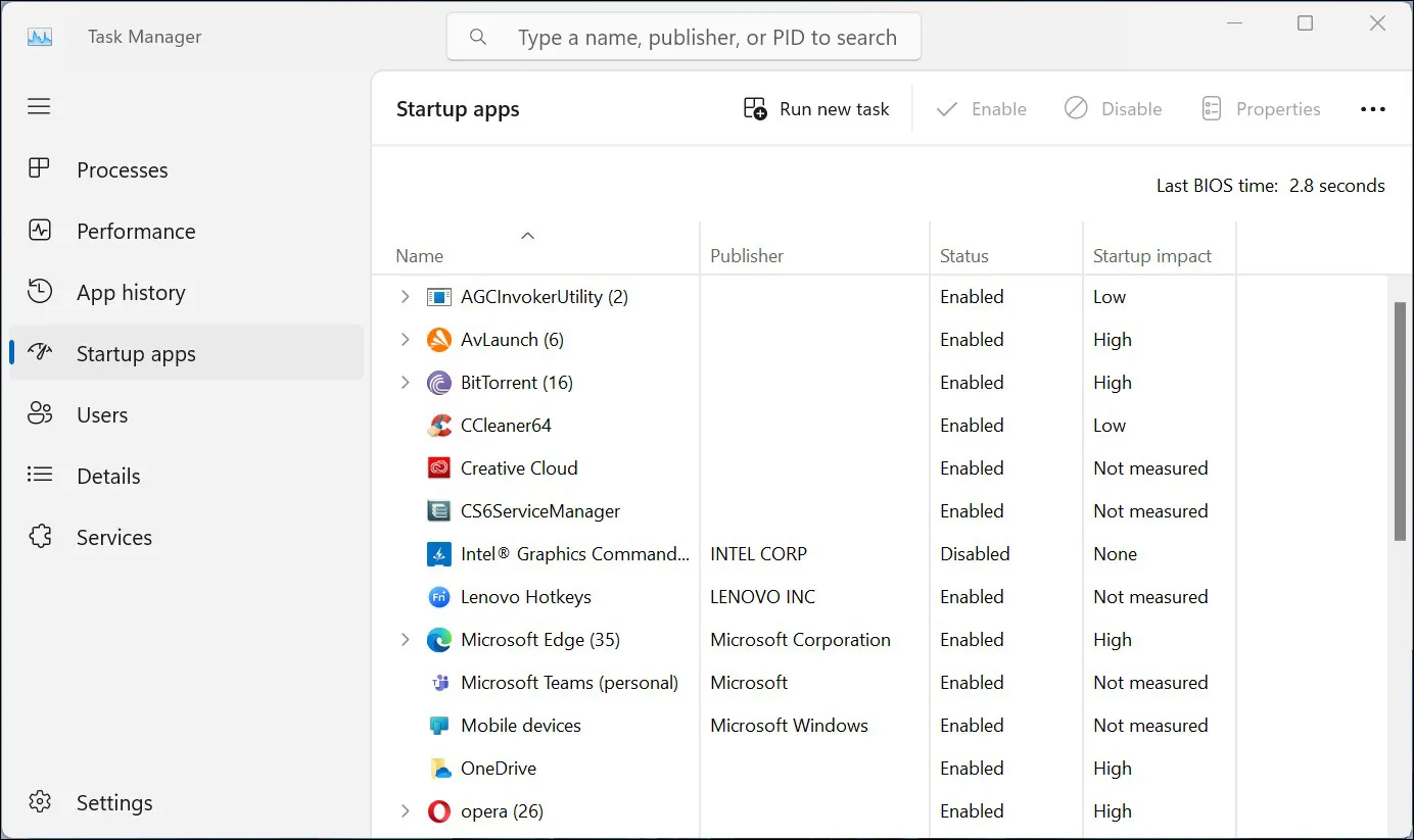 Mengatur Aplikasi Startup yang berjalan dilatarbelakang Windows 11