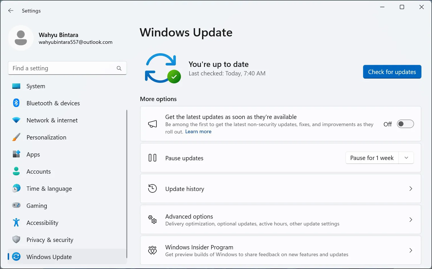 Menonaktifkan Windows Update Sementara Windows 11