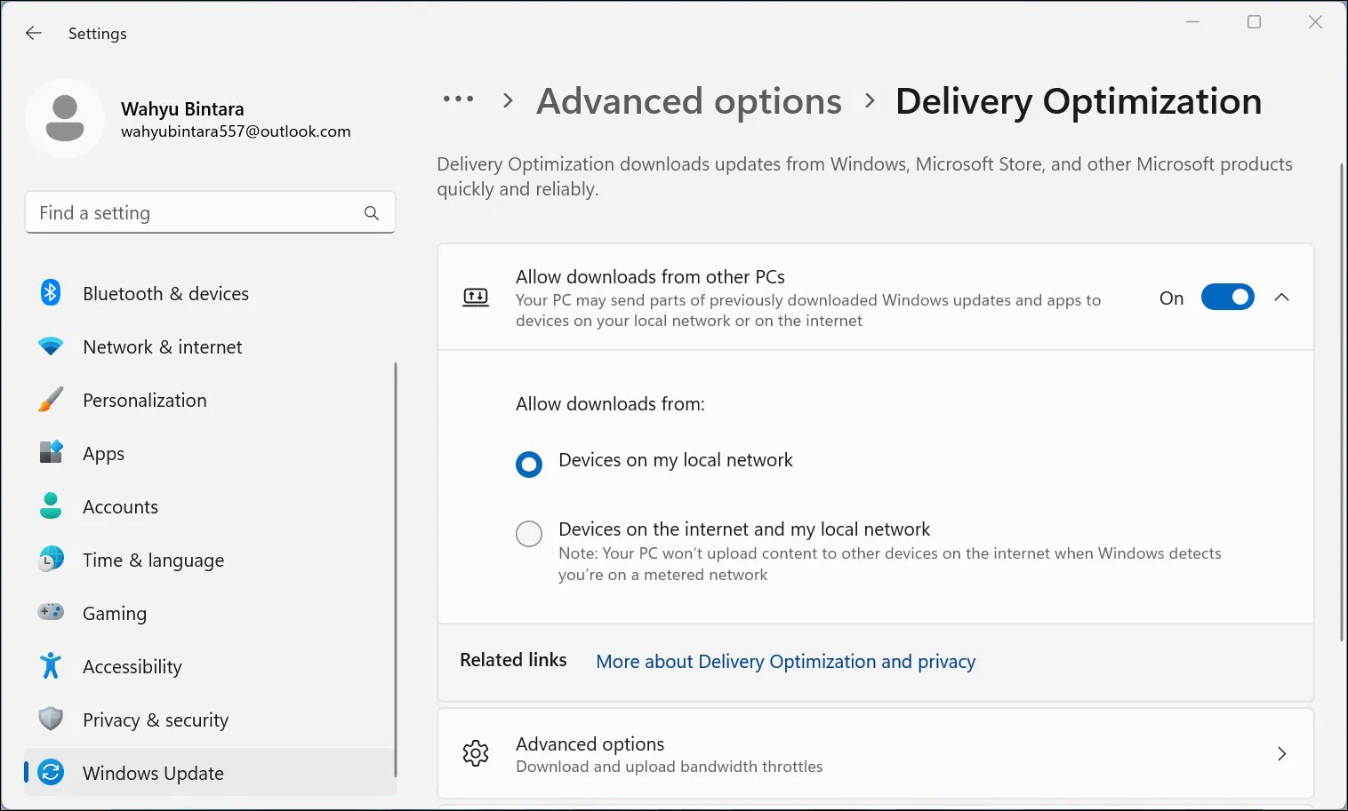 Windows Update Delivery Optimization Windows 11
