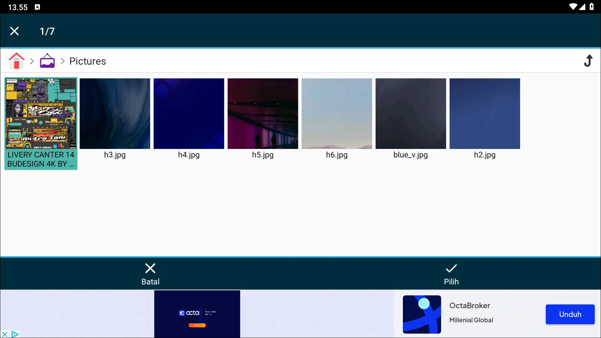 Langkah 5 Memilih Livery yang digunakan - Livery Bussid Truck Canter