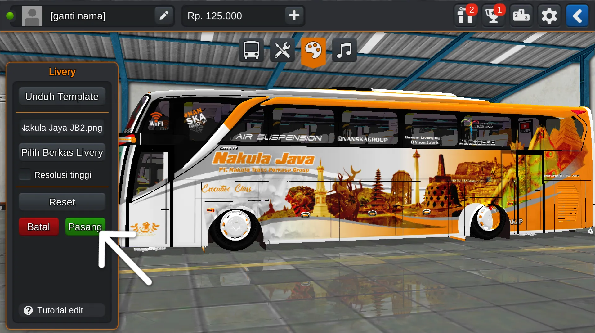 Langkah 6 Memasang Livery Bussid Nakula SHD