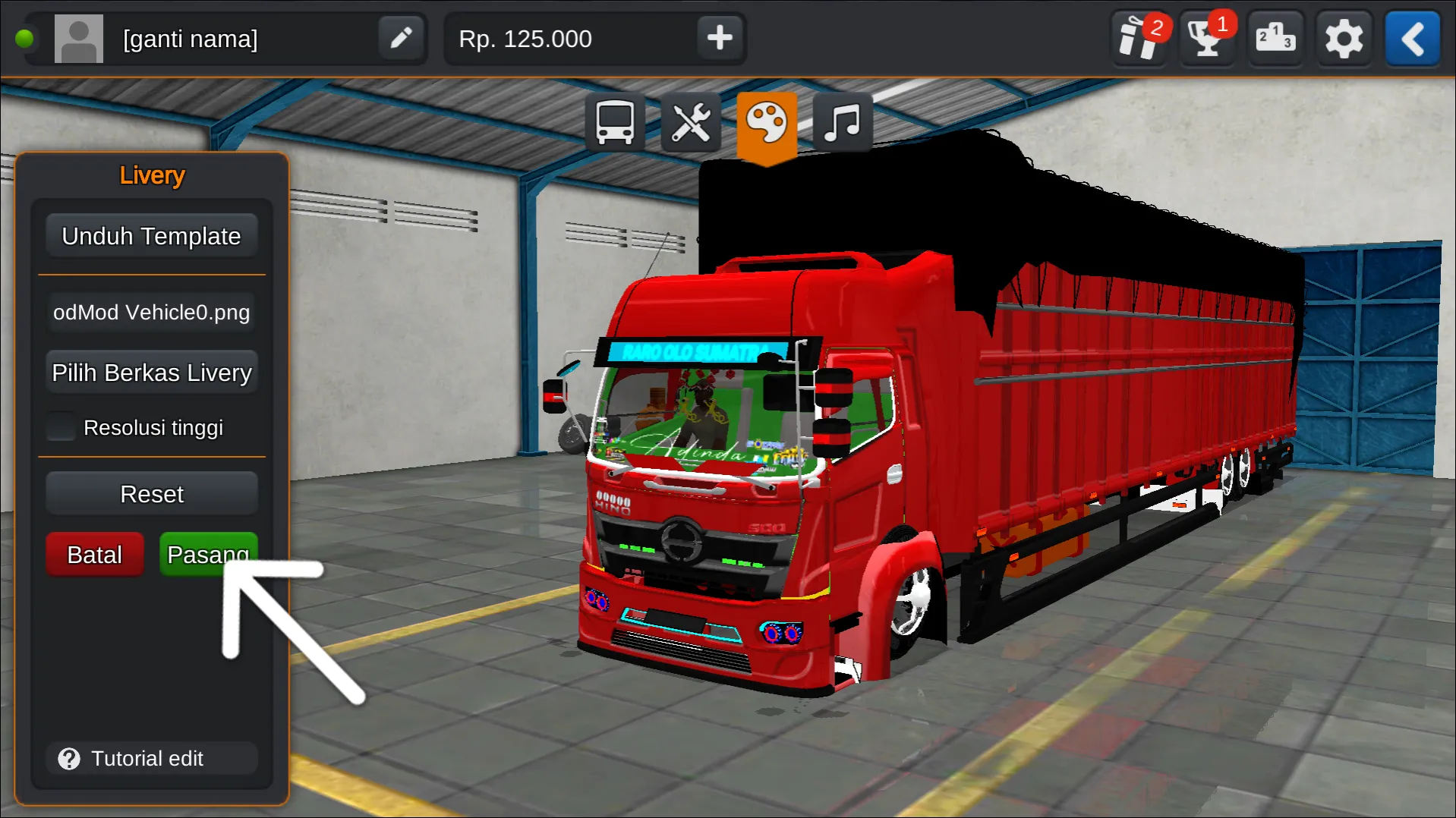 Langkah 6 Memasang Livery Bussid Truck Tronton